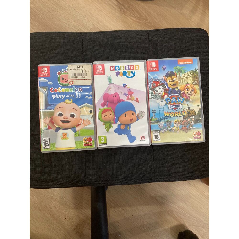 Nintendo Switch Kids Games Bundle Cocomelon Pocoyo Paw Patrol Lot of 3